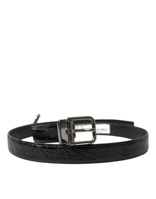 Dolce & Gabbana Elegant Black Leather Belt with Metal Buckle Dolce & Gabbana