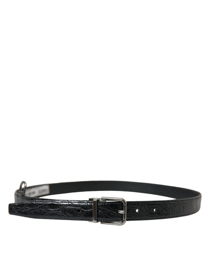 Dolce & Gabbana Elegant Black Leather Belt with Metal Buckle Dolce & Gabbana