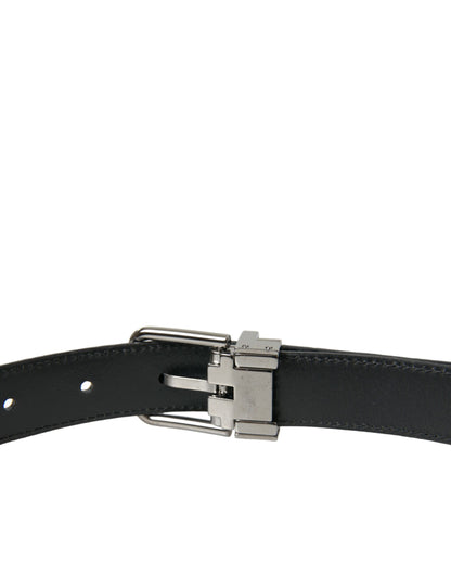 Dolce & Gabbana Elegant Black Leather Belt with Metal Buckle Dolce & Gabbana