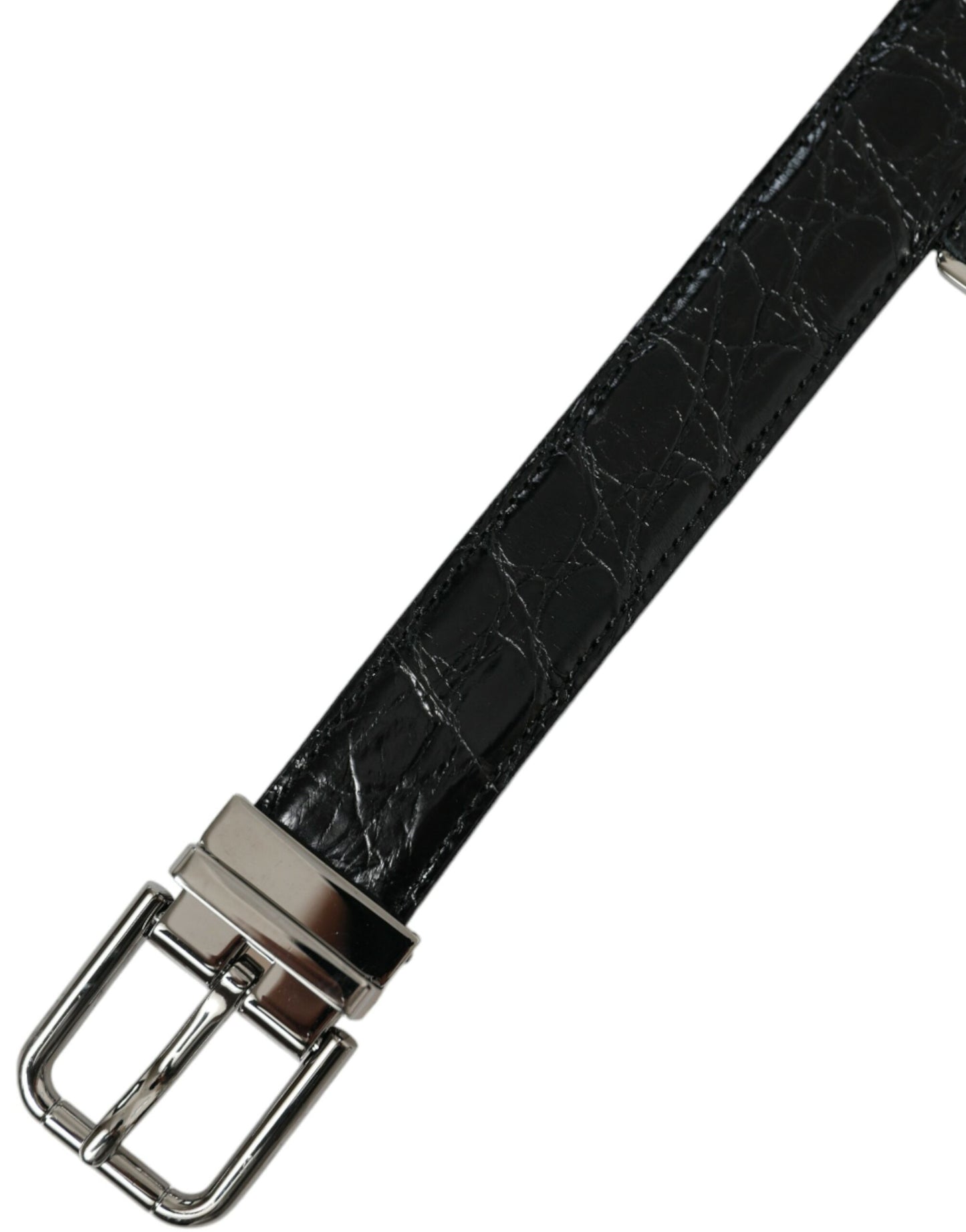 Dolce & Gabbana Elegant Black Leather Belt with Metal Buckle Dolce & Gabbana