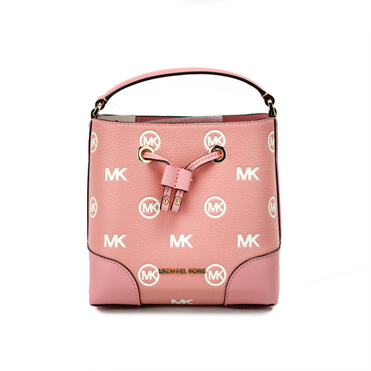 Michael Kors Mercer Small Primrose Embossed Drawstring Bucket Messenger Bag Michael Kors