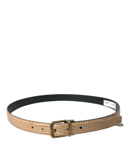 Dolce & Gabbana Elegant Beige Leather Belt Dolce & Gabbana