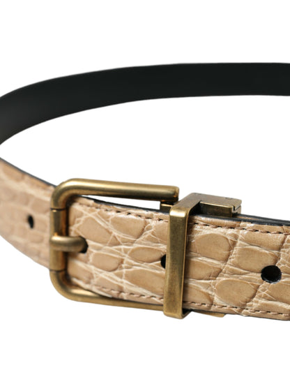 Dolce & Gabbana Elegant Beige Leather Belt Dolce & Gabbana