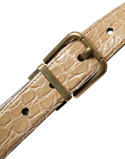 Dolce & Gabbana Elegant Beige Leather Belt Dolce & Gabbana