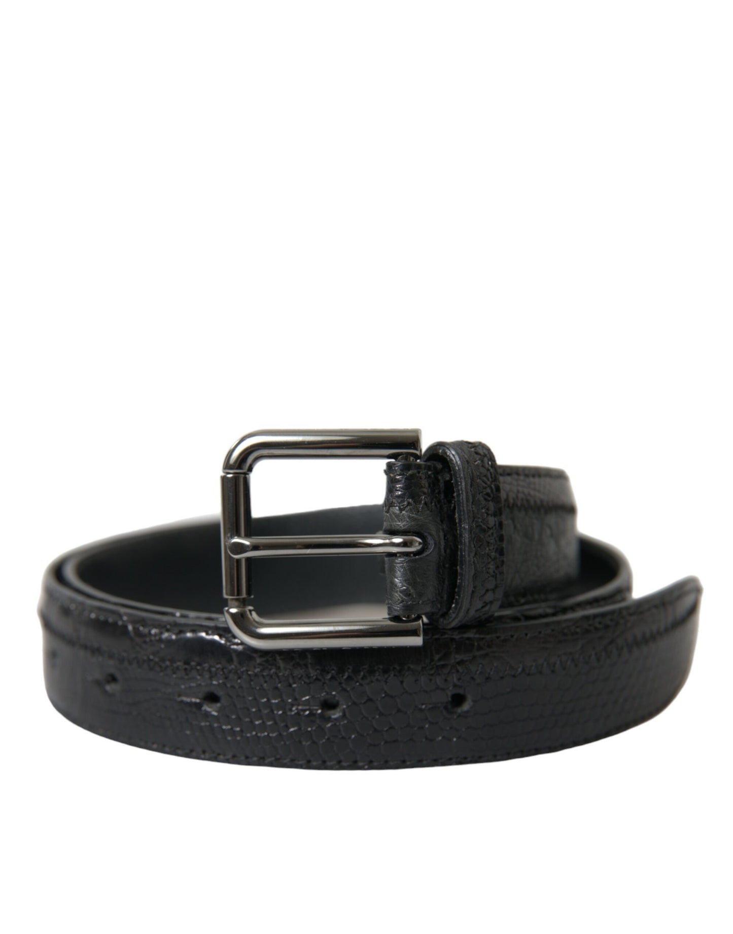 Dolce & Gabbana Elegant Black Leather Belt with Metal Buckle Dolce & Gabbana