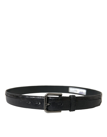 Dolce & Gabbana Elegant Black Leather Belt with Metal Buckle Dolce & Gabbana