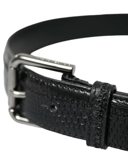 Dolce & Gabbana Elegant Black Leather Belt with Metal Buckle Dolce & Gabbana