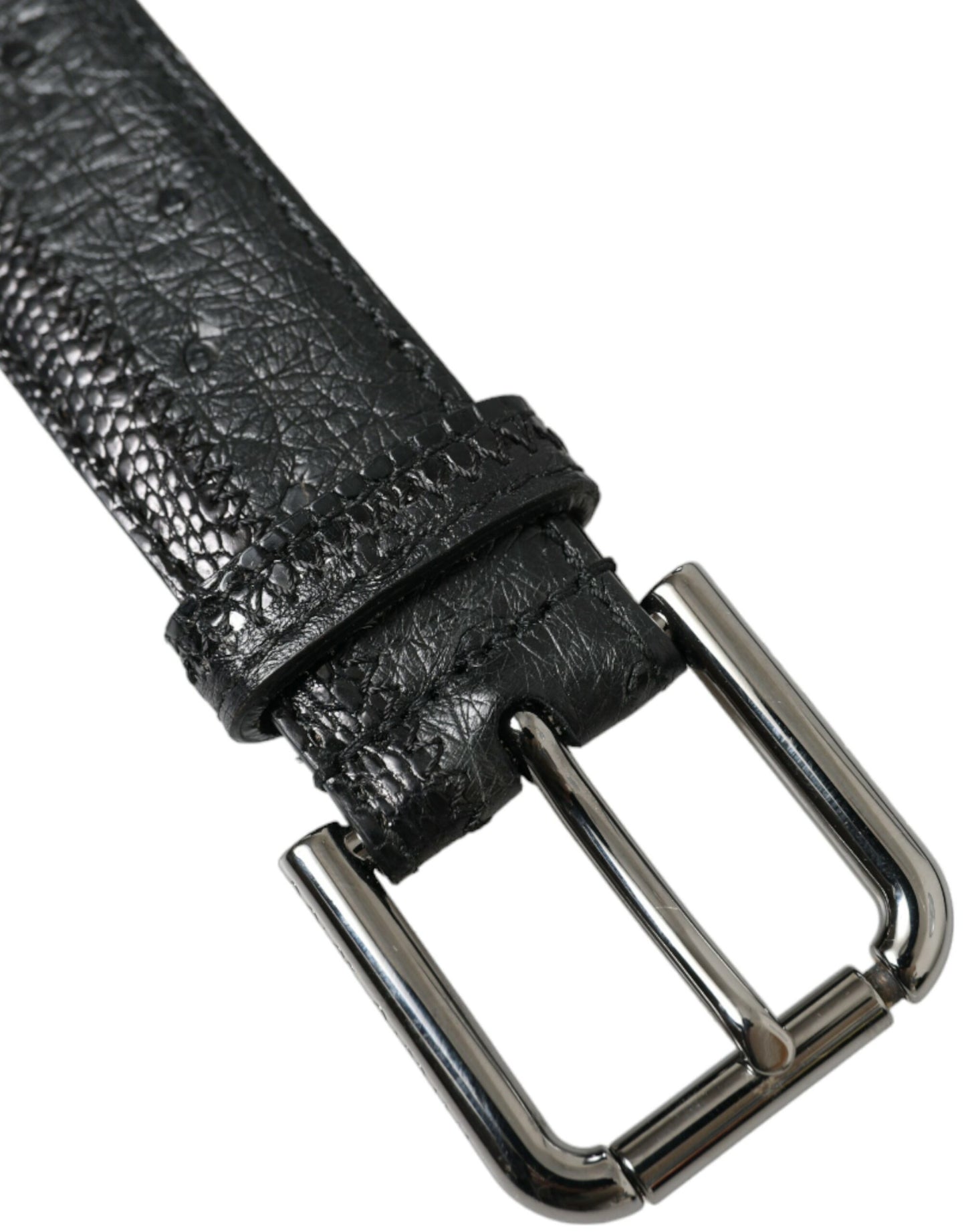 Dolce & Gabbana Elegant Black Leather Belt with Metal Buckle Dolce & Gabbana