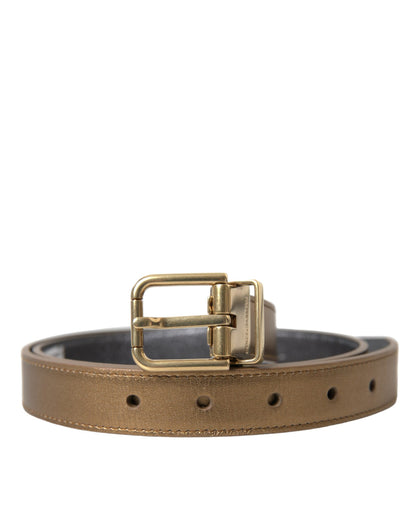 Dolce & Gabbana Metallic Gold Leather Belt - Timeless Elegance Dolce & Gabbana