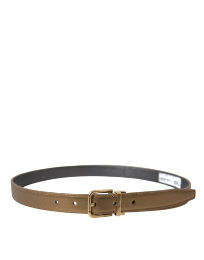 Dolce & Gabbana Metallic Gold Leather Belt - Timeless Elegance Dolce & Gabbana