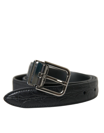 Dolce & Gabbana Elegant Leather Belt with Metal Buckle Dolce & Gabbana