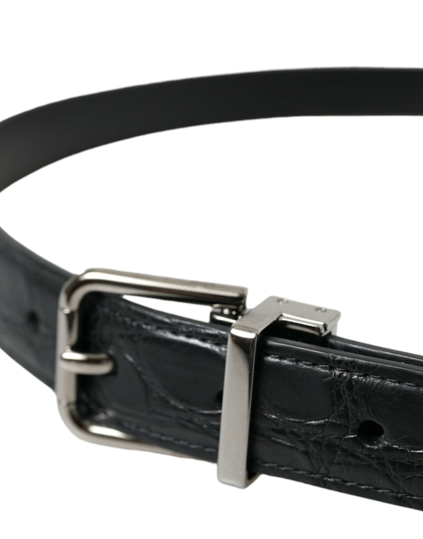 Dolce & Gabbana Elegant Leather Belt with Metal Buckle Dolce & Gabbana