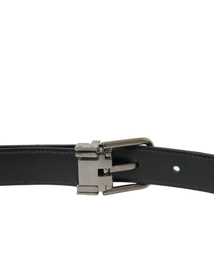 Dolce & Gabbana Elegant Leather Belt with Metal Buckle Dolce & Gabbana