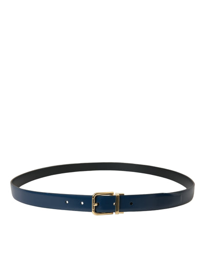 Dolce & Gabbana Elegant Blue Calf Leather Belt Dolce & Gabbana