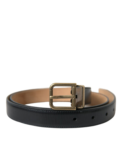 Dolce & Gabbana Elegant Black Calf Leather Belt Dolce & Gabbana