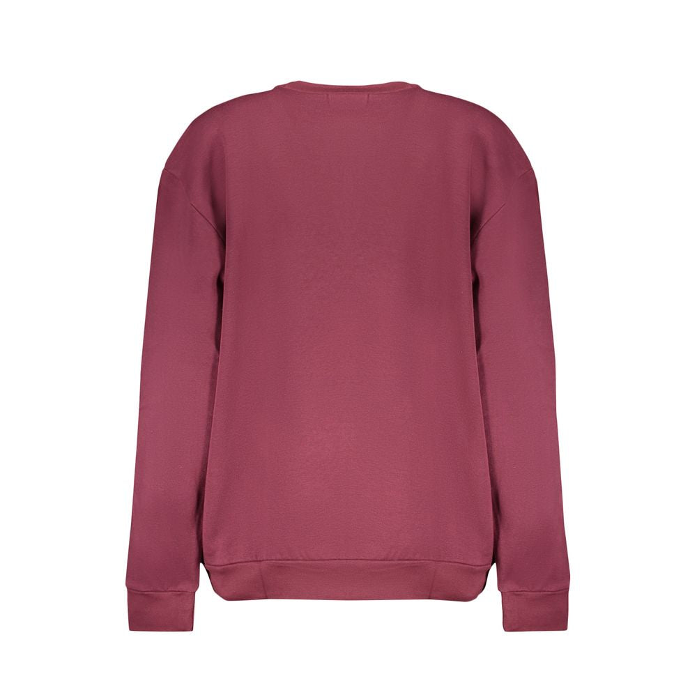 Cavalli Class Purple Fleece Crew Neck Sweatshirt with Logo Print Cavalli Class