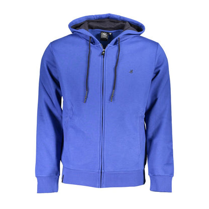 U.S. Grand Polo Elegant Hooded Zip Sweatshirt in Blue U.S. Grand Polo