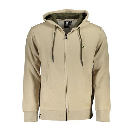 U.S. Grand Polo Chic Beige Hooded Zip Sweater U.S. Grand Polo