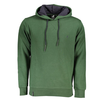 U.S. Grand Polo Elegant Green Hooded Sweatshirt with Embroidery U.S. Grand Polo