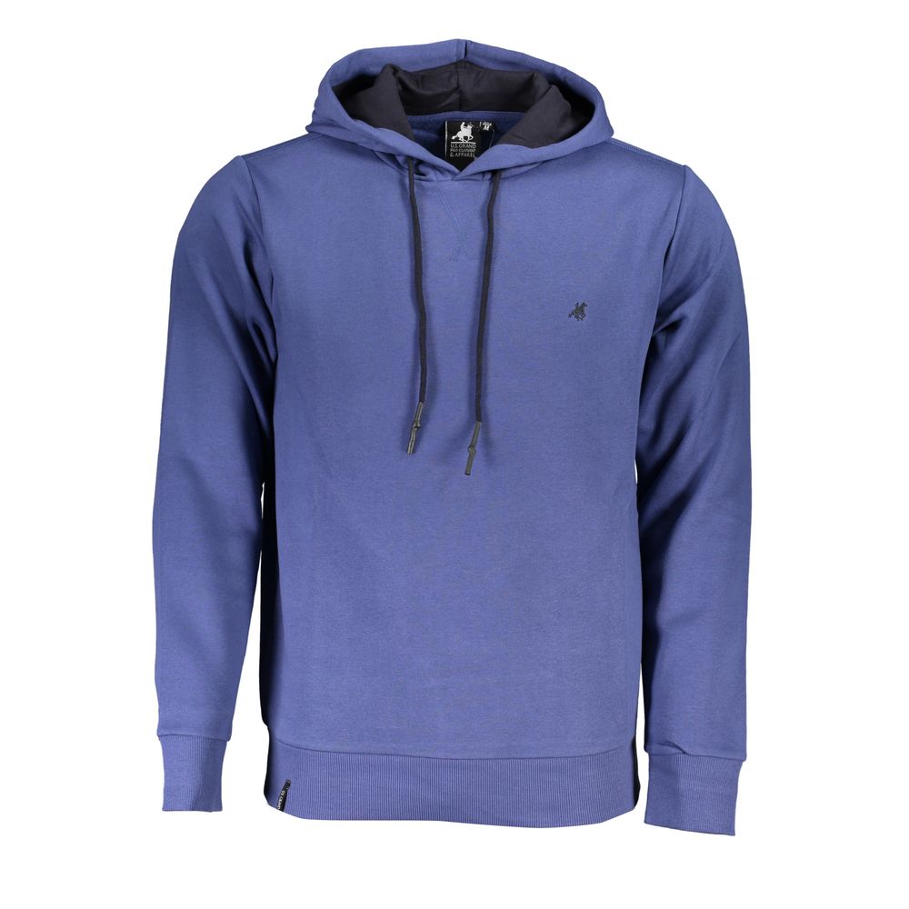 U.S. Grand Polo Elegant Long Sleeve Hooded Sweatshirt in Blue U.S. Grand Polo