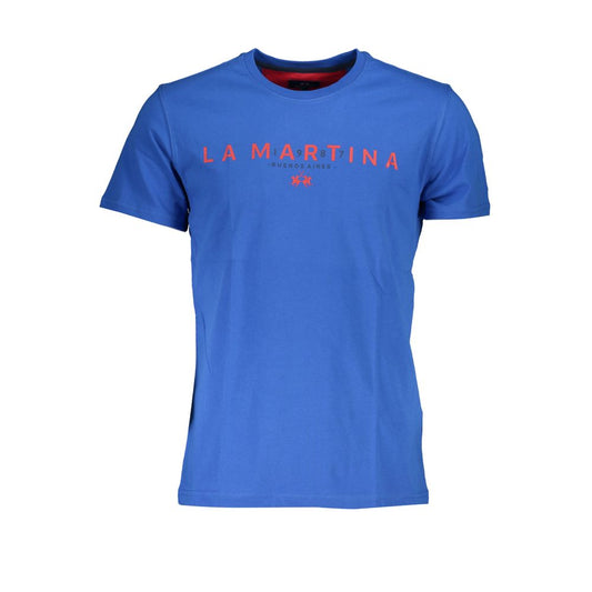 La Martina Chic Crew Neck Logo Tee in Cobalt Blue La Martina