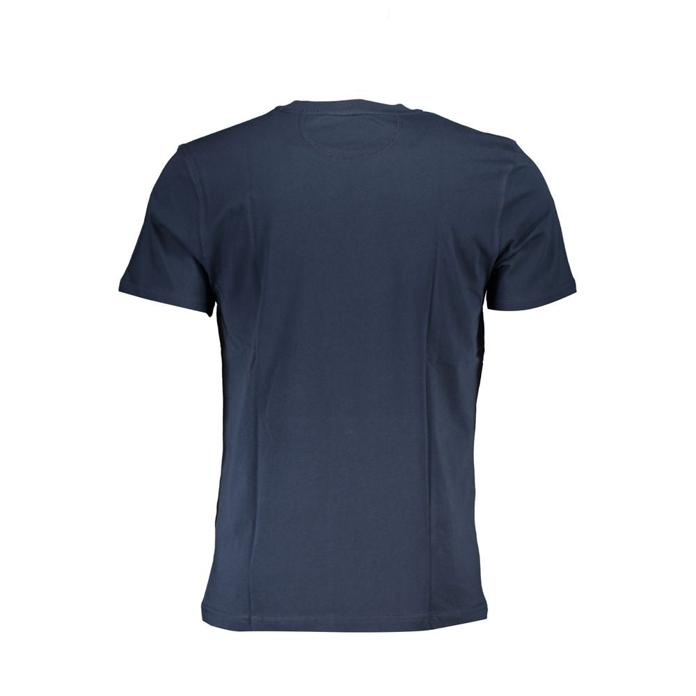 La Martina Elegant Blue Crew Neck Cotton Tee La Martina