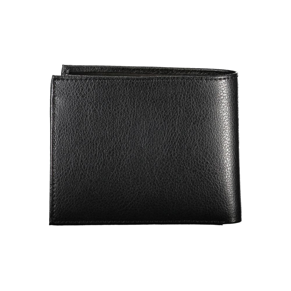 Guess Jeans Chic Black Leather Dual-Compartment Wallet Guess Jeans