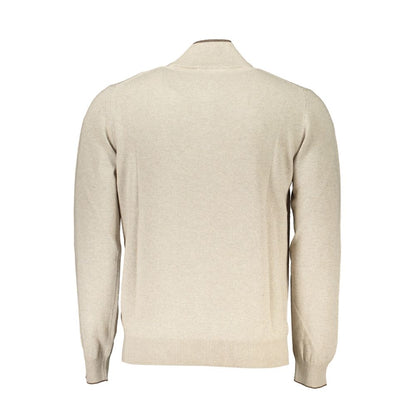 Harmont & Blaine Beige Half-Zip Sweater with Embroidery Detail Harmont & Blaine