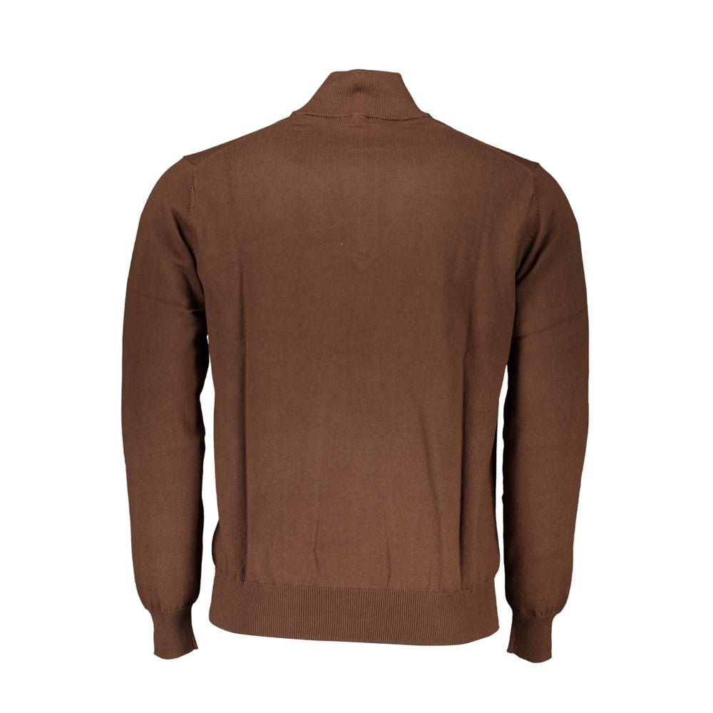 Harmont & Blaine Chic Brown Half-Zip Cotton Sweater Harmont & Blaine