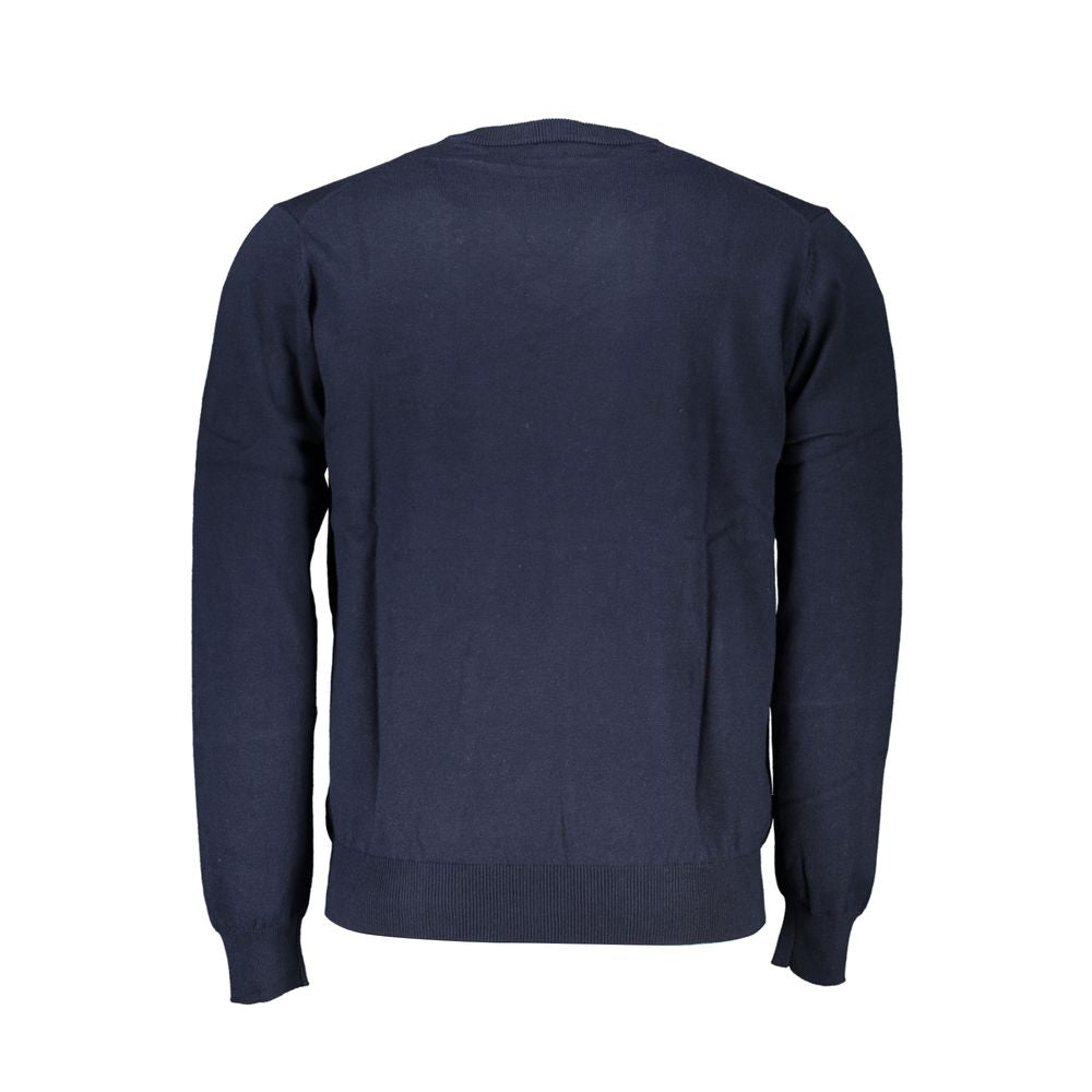 Harmont & Blaine V-Neck Embroidered Blue Sweater Harmont & Blaine