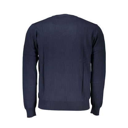 Harmont & Blaine V-Neck Embroidered Blue Sweater Harmont & Blaine