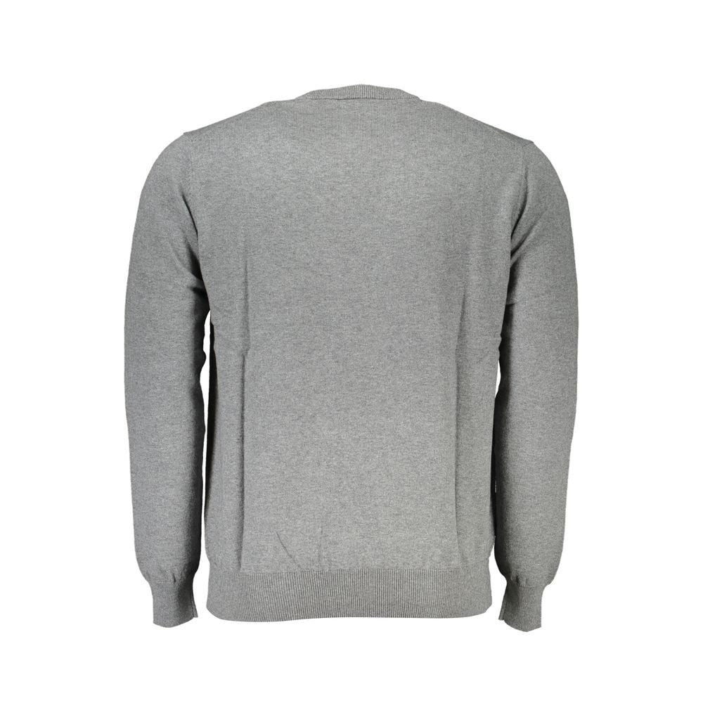 Harmont & Blaine Chic Gray Crew Neck Cotton Blend Sweater Harmont & Blaine