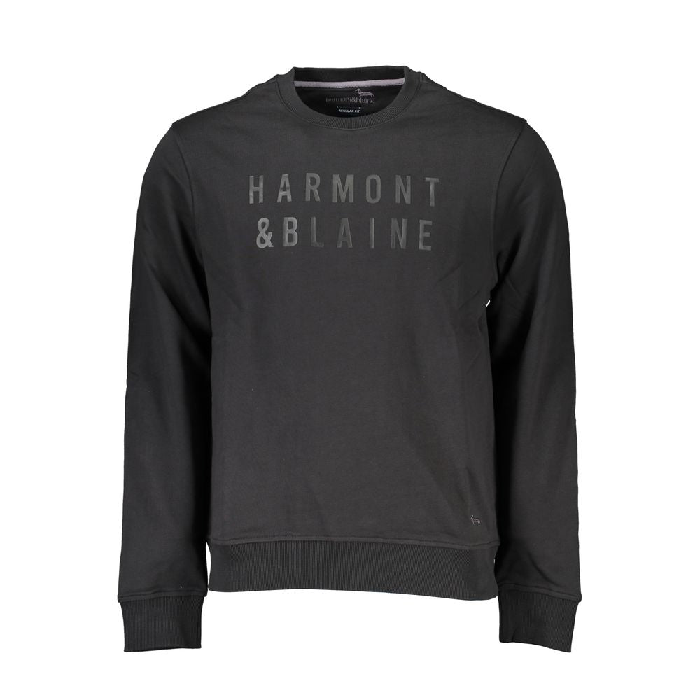 Harmont & Blaine Sleek Black Long-Sleeved Crew Neck Sweatshirt Harmont & Blaine