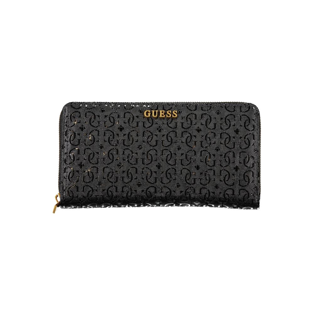 Guess Jeans Elegant Black Polyethylene Wallet with Zip Closure Guess Jeans