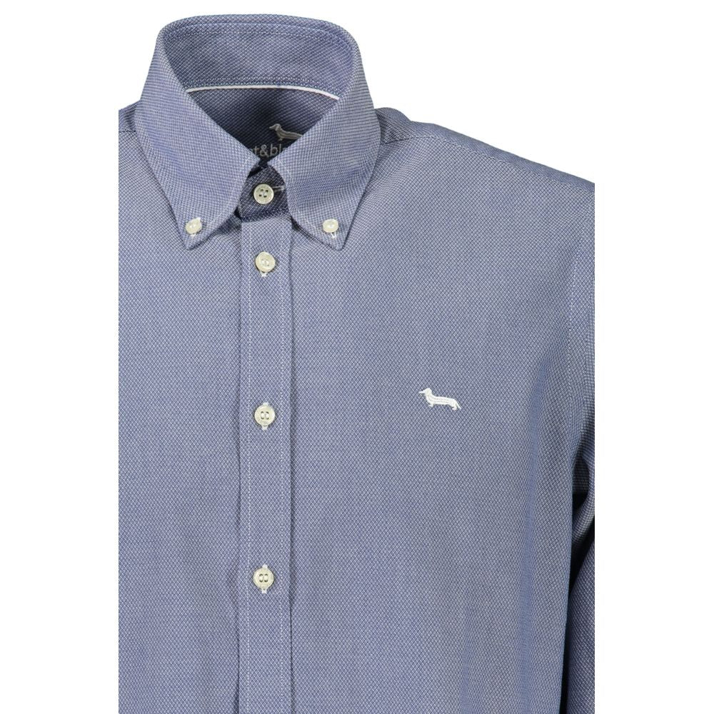 Harmont & Blaine Elegant Blue Button-Down Organic Cotton Shirt Harmont & Blaine