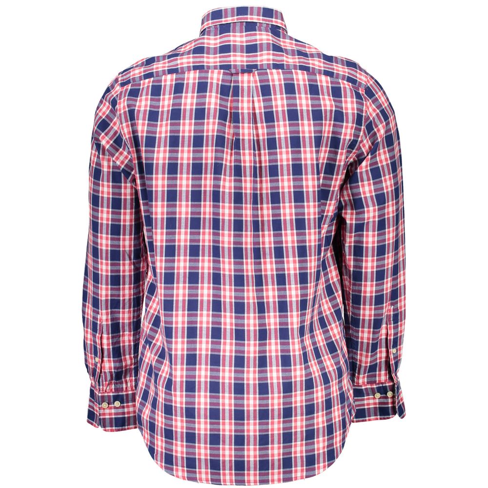 Gant Casual Blue Cotton Shirt with Button-Down Collar Gant