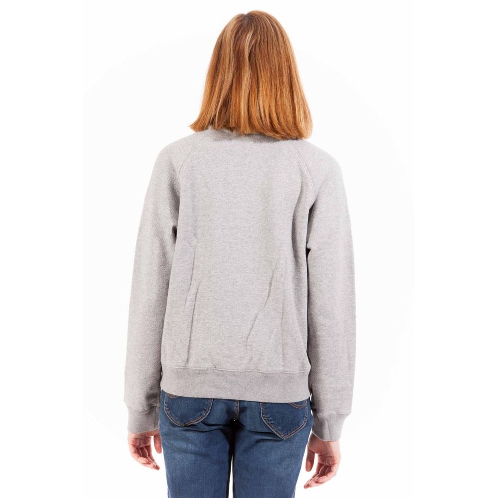 Gant Chic Gray Zippered Cotton Sweatshirt with Logo Gant