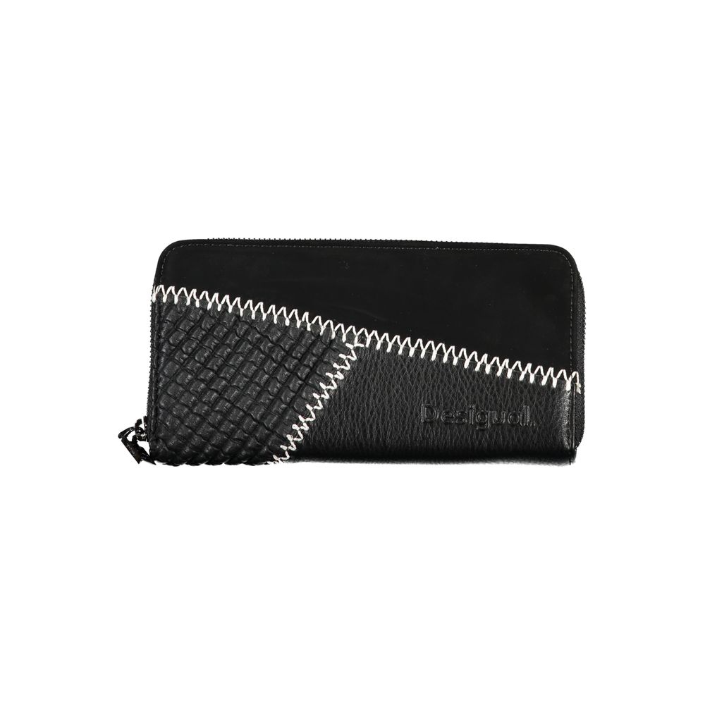 Desigual Elegant Black Polyethylene Wallet with Ample Space Desigual