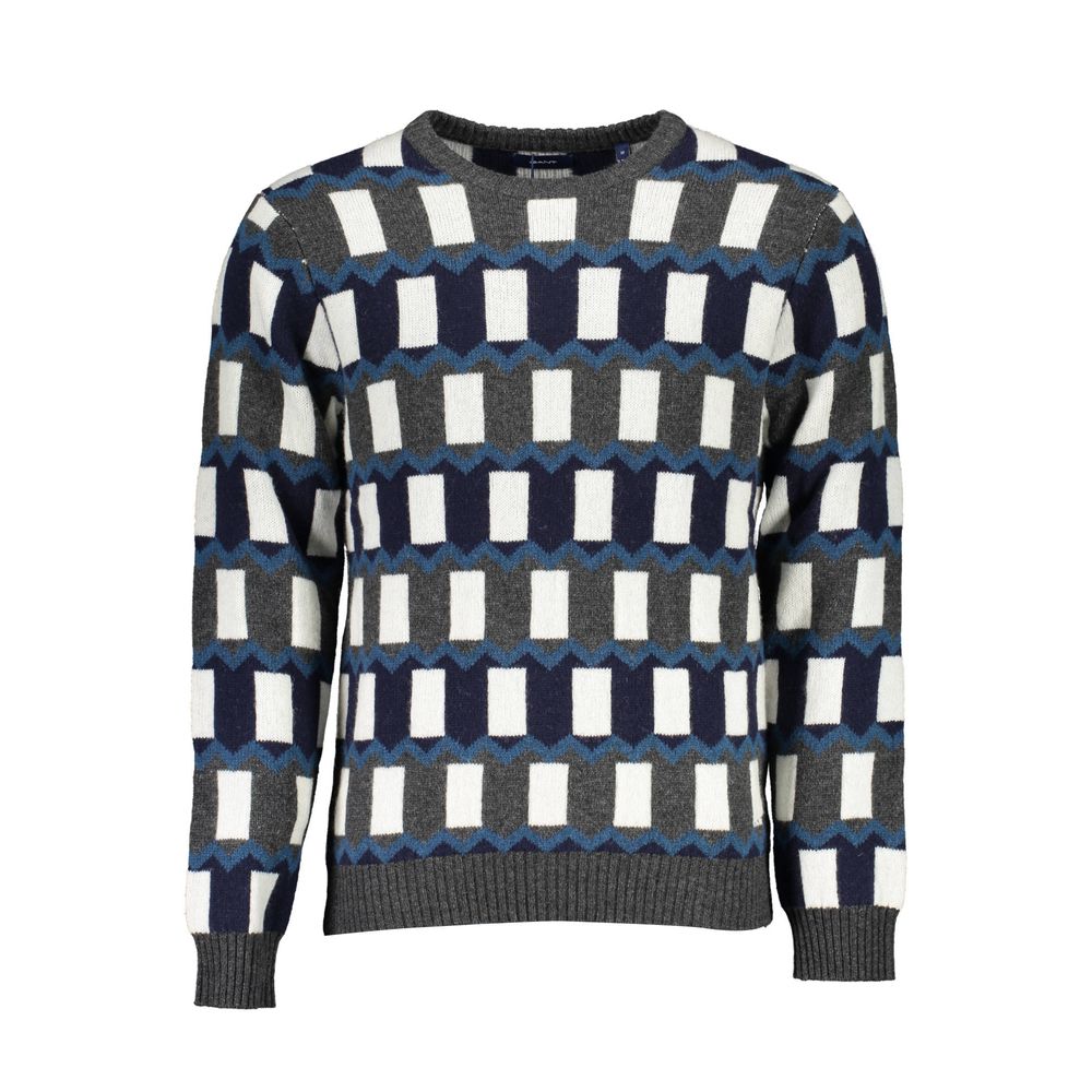 Gant Chic Blue Wool-Blend Crew Neck Sweater Gant