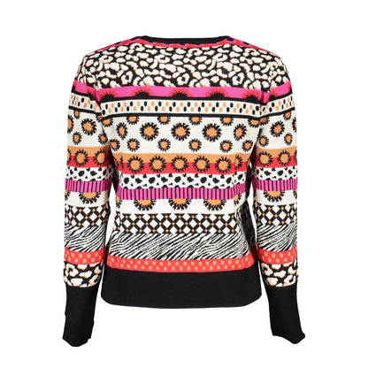 Desigual Chic Pink Contrast Crew Neck Sweater Desigual