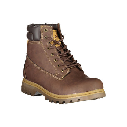 Carrera Elegant Brown Lace-Up Boots with Contrast Detail Carrera