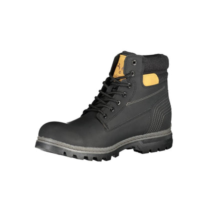 Carrera Sleek Black Laced Boots with Contrast Accents Carrera