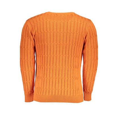 U.S. Grand Polo Twisted Crew Neck Orange Sweater U.S. Grand Polo