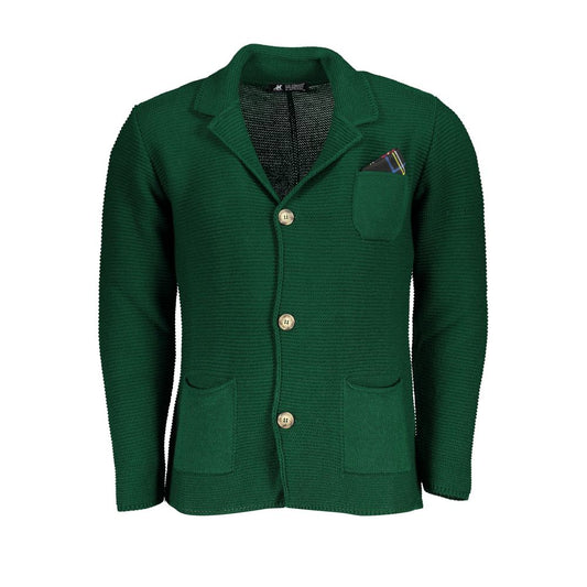 U.S. Grand Polo Elegant Green Cardigan with Pockets U.S. Grand Polo