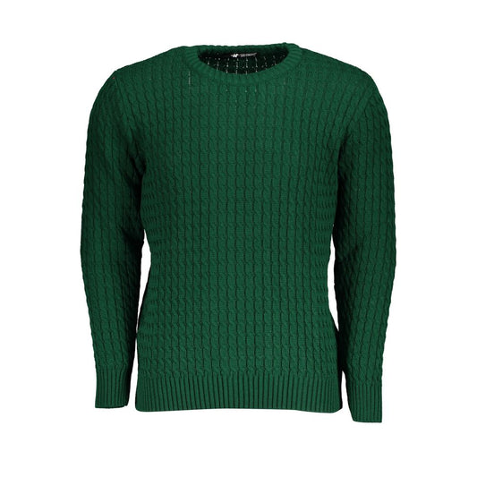 U.S. Grand Polo Twist-Knit Green Crew Neck Sweater U.S. Grand Polo