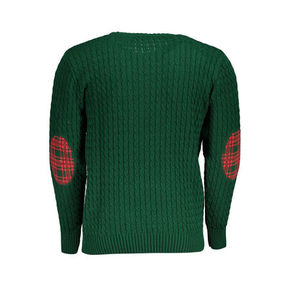 U.S. Grand Polo Twist-Knit Green Crew Neck Sweater U.S. Grand Polo