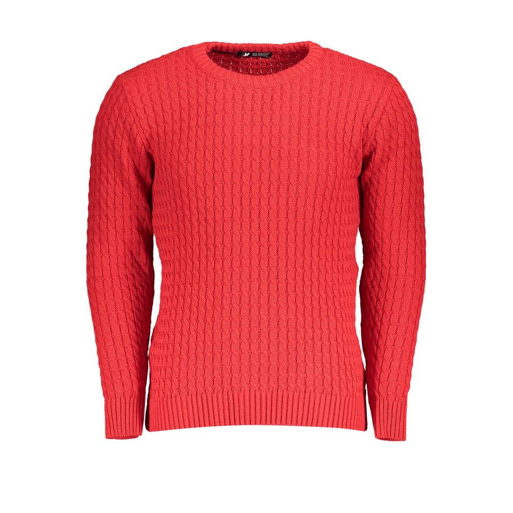 U.S. Grand Polo Elegant Twisted Crew Neck Sweater in Pink U.S. Grand Polo