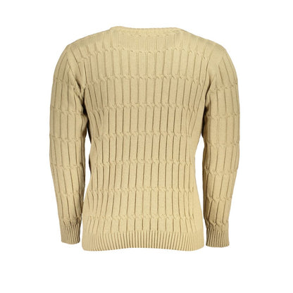 U.S. Grand Polo Elegant Beige Long Sleeve Crew Neck Sweater U.S. Grand Polo