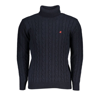 U.S. Grand Polo Elegant Turtleneck Twisted Sweater in Blue U.S. Grand Polo