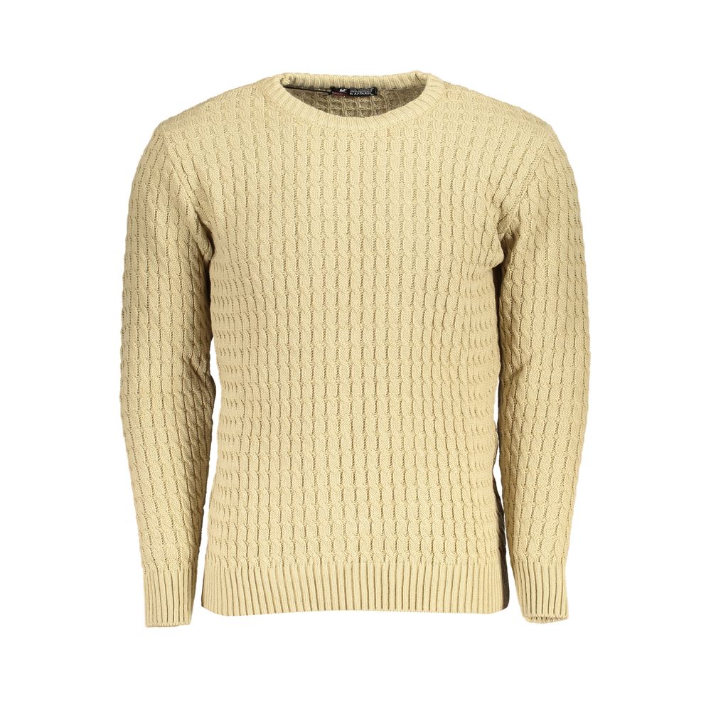 U.S. Grand Polo Beige Twisted Crew Neck Sweater U.S. Grand Polo